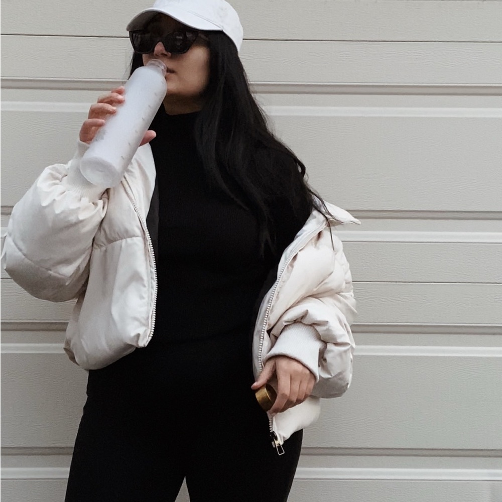 Women's Cream Puffer Jacket